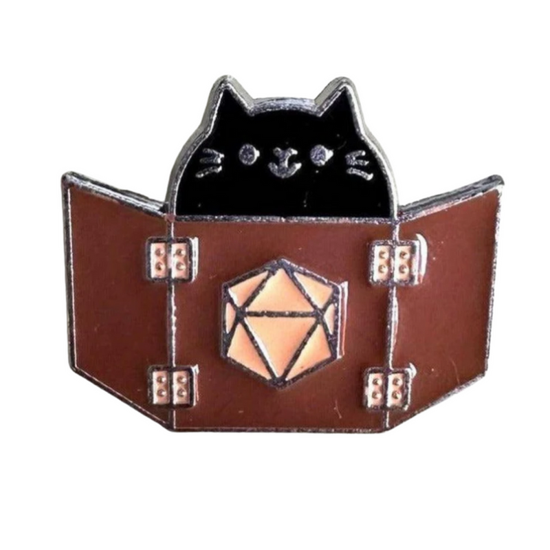 Meowster Cat Pin - Mystery Goblin Dice Enamel Pin - Mystery Dice Goblin