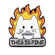 This is Fine - Mystery Goblin Dice Enamel Pin - Mystery Dice Goblin