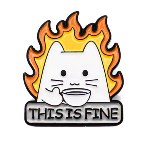 This is Fine - Mystery Goblin Dice Enamel Pin - Mystery Dice Goblin