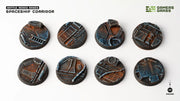 Spaceship Corridor Battle Ready Bases - Round 32mm (x8) - Gamers Grass