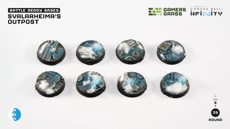 Svalarheima’s Outpost Bases, Round 25mm (x8) - Gamers Grass