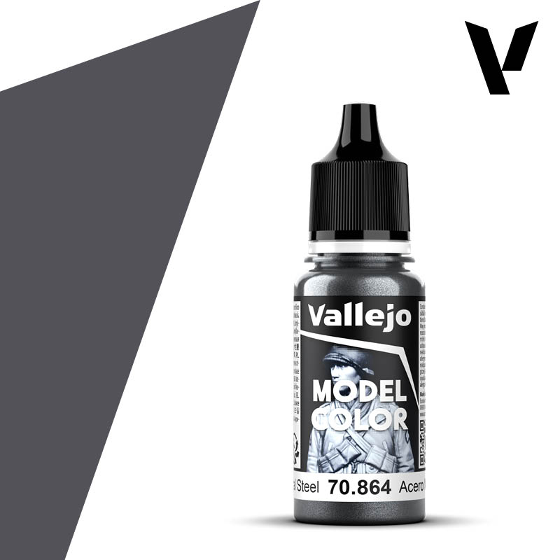 AV Vallejo Model Color 18ml - Metallic Natural  Steel