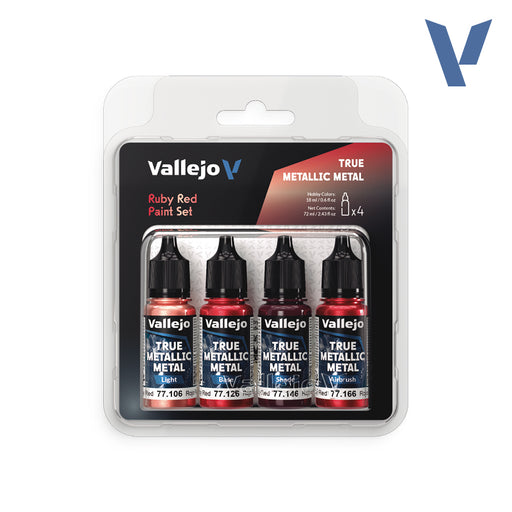 Paint Set - Ruby Red (x4 Colours) - Vallejo True Metallic Metal