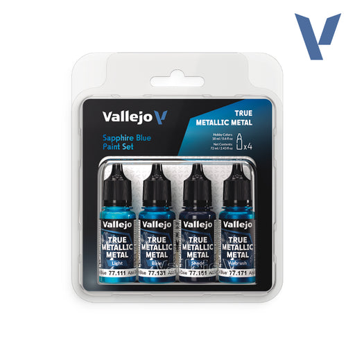 Paint Set - Sapphire Blue (x4 Colours) - Vallejo True Metallic Metal