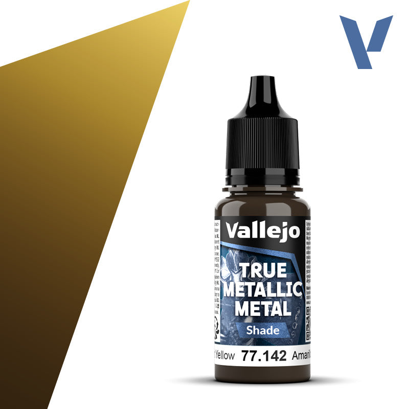 Shade 142-18ml Radiant Yellow - Vallejo True Metallic Metal - Vallejo