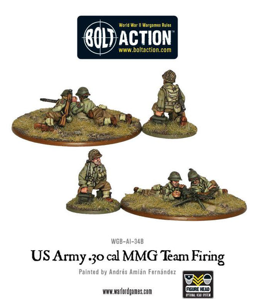 Bolt Action: US Army 30 Cal MMG Team Firing - Warlord Games