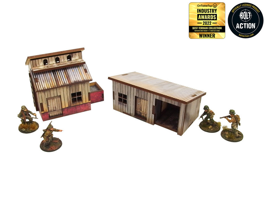 WW2 Normandy Small Sheds with Dovecote Pre-Painted - Micro Art Studio