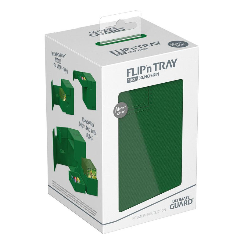 Ultimate Guard Flip'n'Tray 100+ Xenoskin - Monocolour Green - Ultimate Guard