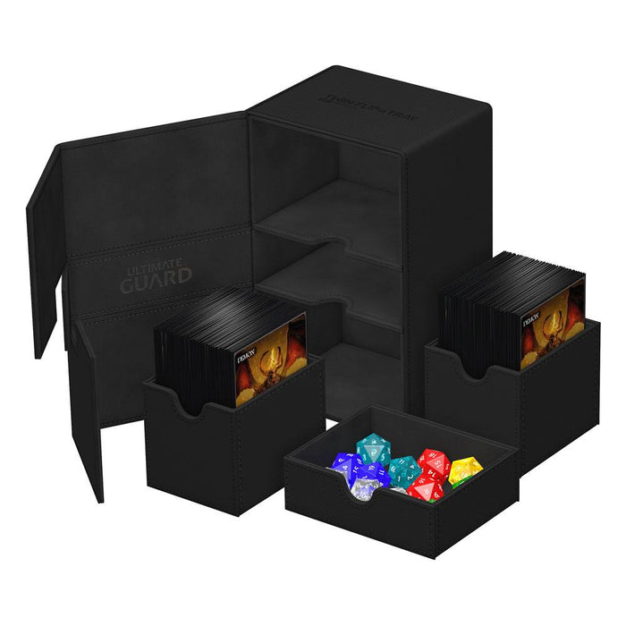 Ultimate Guard Twin Flip'n'Tray 160+ Xenoskin - Monocolour Black - Ultimate Guard