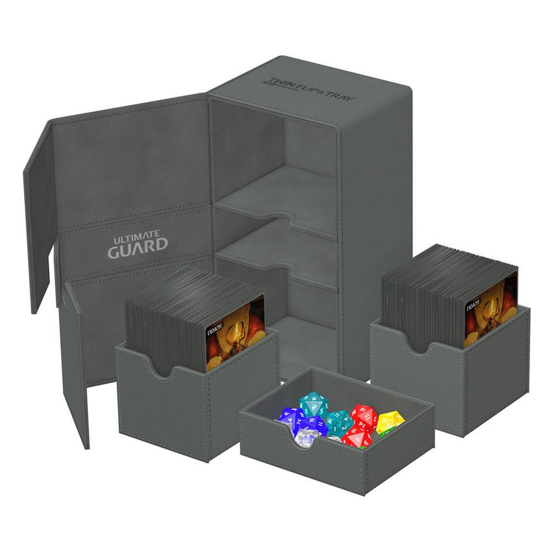 Ultimate Guard Twin Flip'n'Tray 200+ Xenoskin -  Monocolour Grey - Ultimate Guard