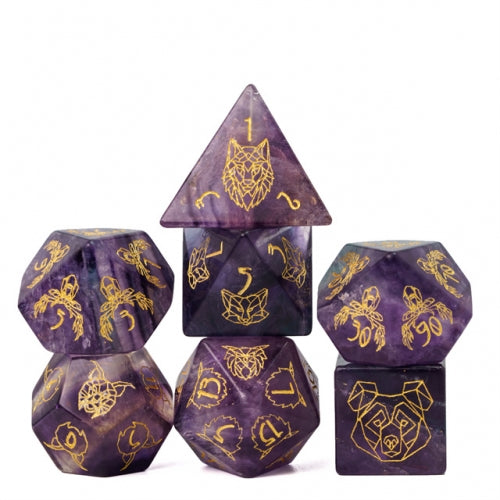 Regal Fury - Cyber Beasts - Semi-Precious Gemstone Dice - Udixi Dice