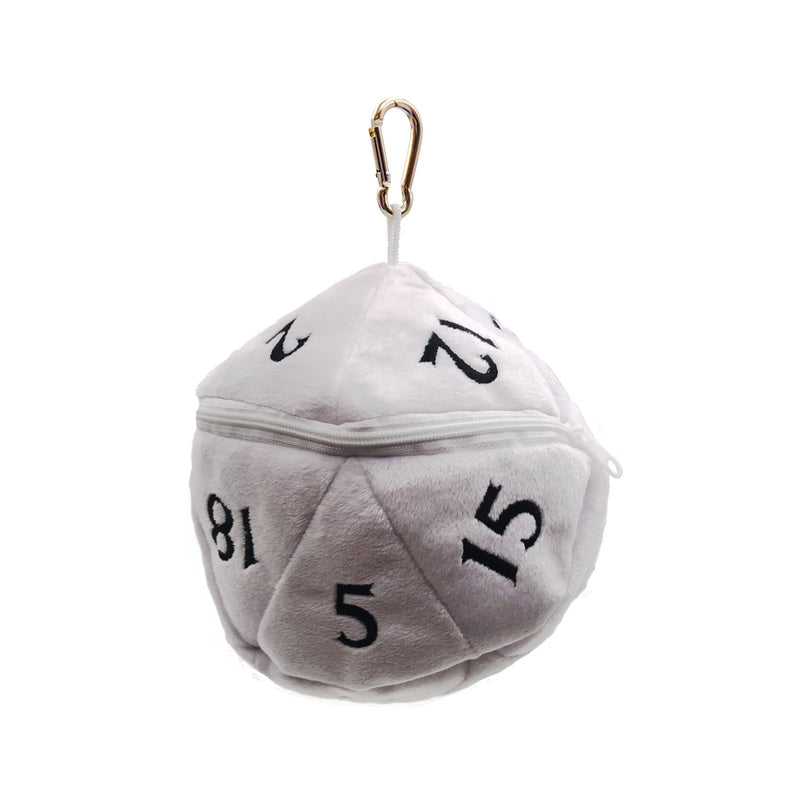 D20 Plush Dice Bag - White - Ultra Pro