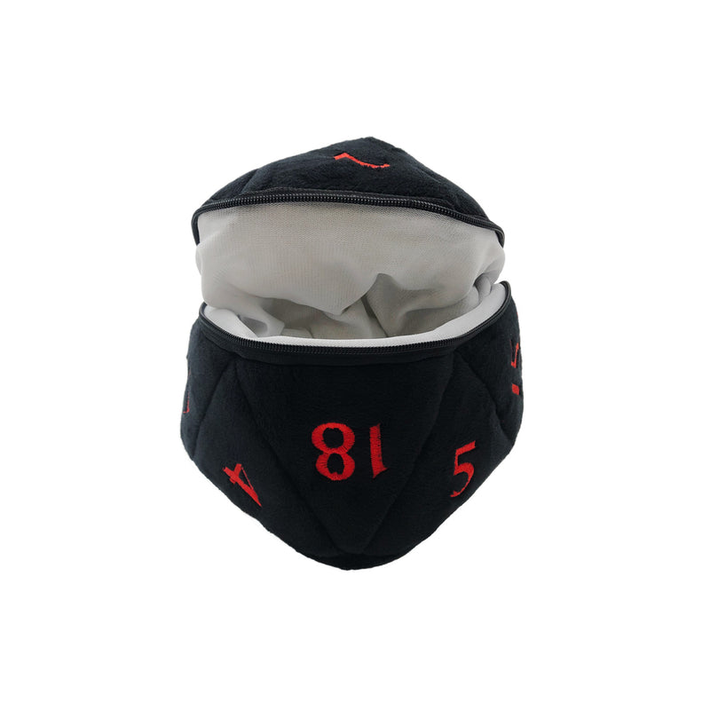 Black and Red D20 Plush Dice Bag for Dungeons & Dragons - Ultra Pro