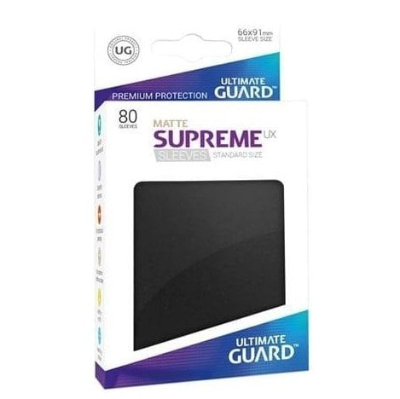 Ultimate Guard Supreme UX Sleeves Standard Size Matte Black (80) - Ultimate Guard