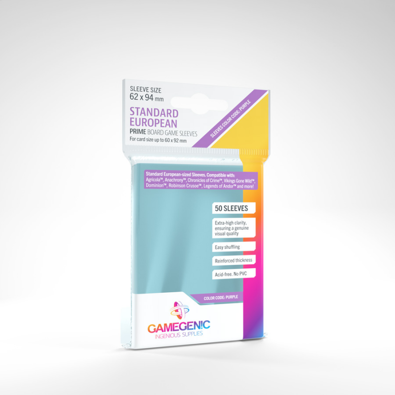 Gamegenic Prime Standard European Sized Sleeves 62 x 94mm - Gamegenic