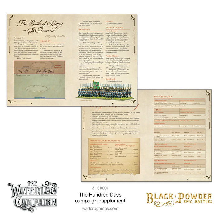The Hundred Days Campaign Supplement - Black Powder Epic Battles - Warlord Games
