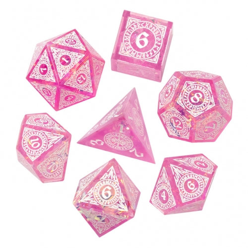 Fairy Frost - Candy Glitter Paper Dice - RPG Dice Set - Udixi Dice