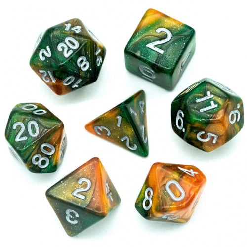 Leprechaun's Lure- Acrylic Glitter Dice - Udixi RPG Dice Set - Udixi Dice