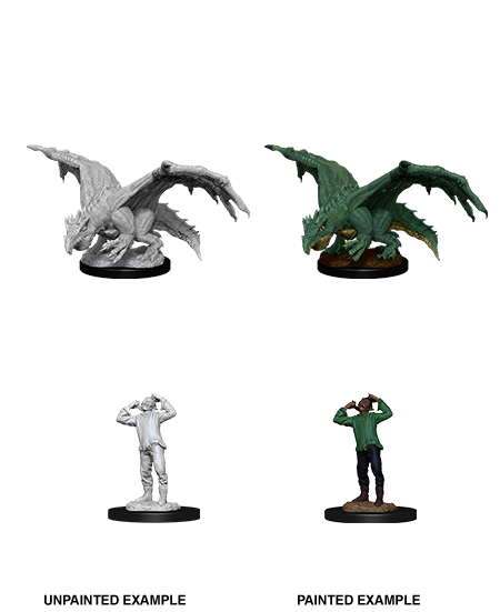 D&D Nolzur's Marvelous Miniatures: Green Dragon Wyrmling & Afflicted Elf - Wizkids