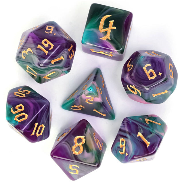 Mermaid Wonders - Colour Blend Dice - Udixi RPG Acrylic Dice Set - Udixi Dice