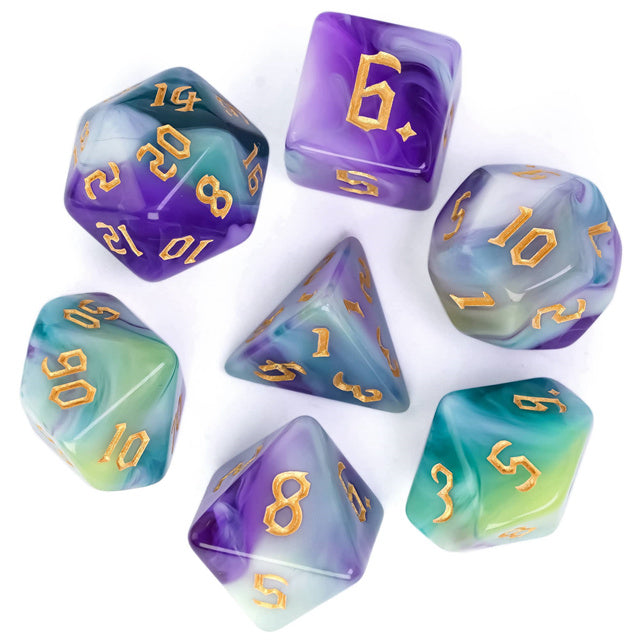 Ocean Waves - Colour Blend Dice - Udixi RPG Acrylic Dice Set - Udixi Dice
