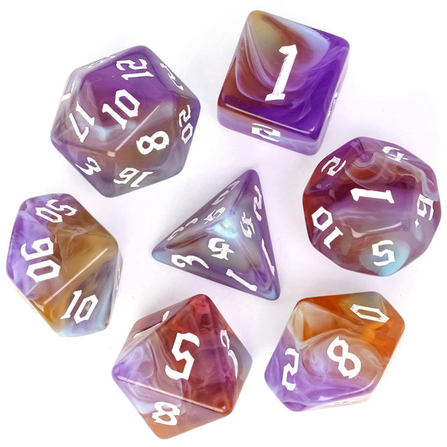 Sunset Shores - Colour Blend Dice - Udixi RPG Acrylic Dice Set - Udixi Dice