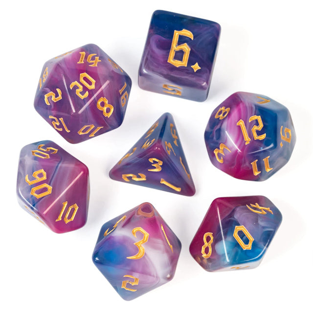 Hypnotic Jewels - Colour Blend Dice - Udixi RPG Acrylic Dice Set - Udixi Dice