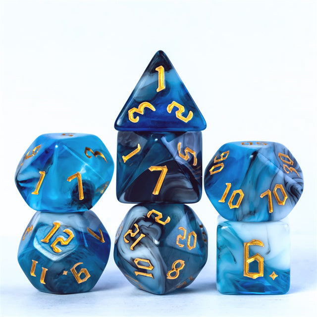 Ocean Depths - Colour Blend Dice - Udixi RPG Acrylic Dice Set - Udixi Dice