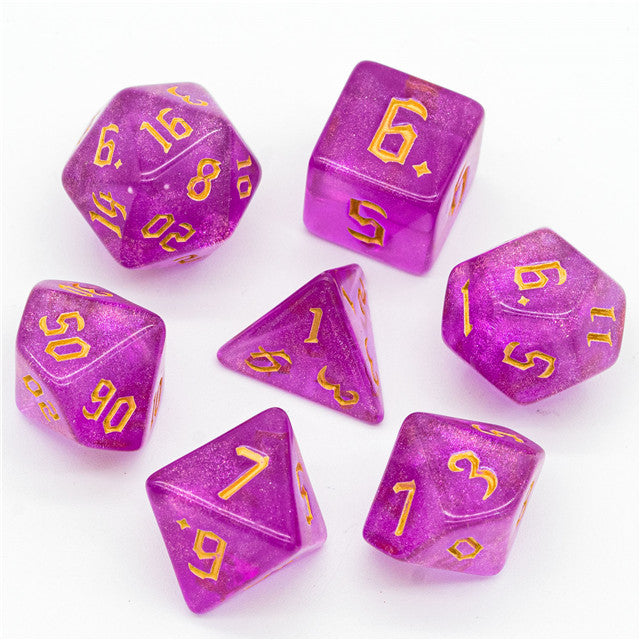 Princess Sparkle - Acrylic Glitter Dice - Udixi RPG Dice Set - Udixi Dice