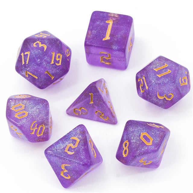 Lavender Sparkle - Acrylic Glitter Dice - Udixi RPG Dice Set - Udixi Dice