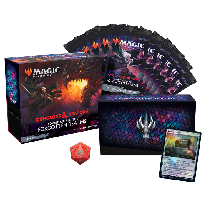 Magic: The Gathering Adventures in the Forgotten Realms Bundle | 10 Draft Boosters (150 Magic Cards) + Accessories - Wizards Of The Coast