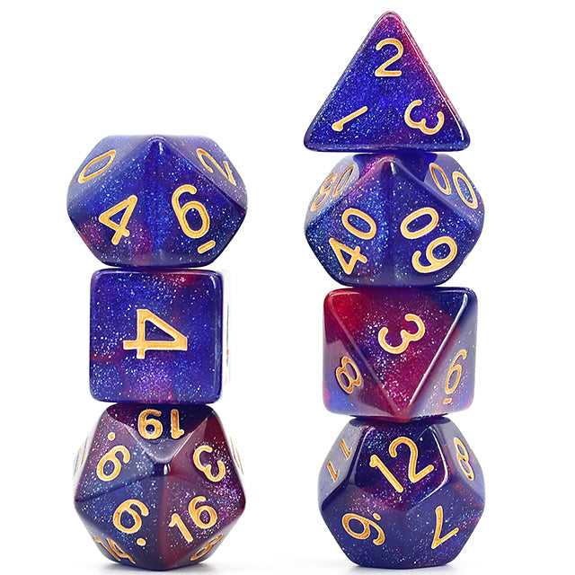 Nebula's Honour - Acrylic Glitter Dice - Udixi RPG Dice Set - Udixi Dice
