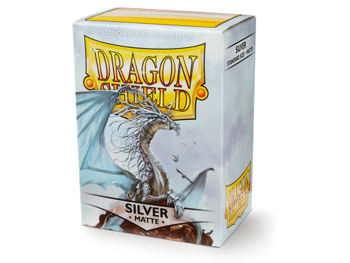Dragon Shield Matte Silver - 100 Standard Size Sleeves - Arcane Tinmen