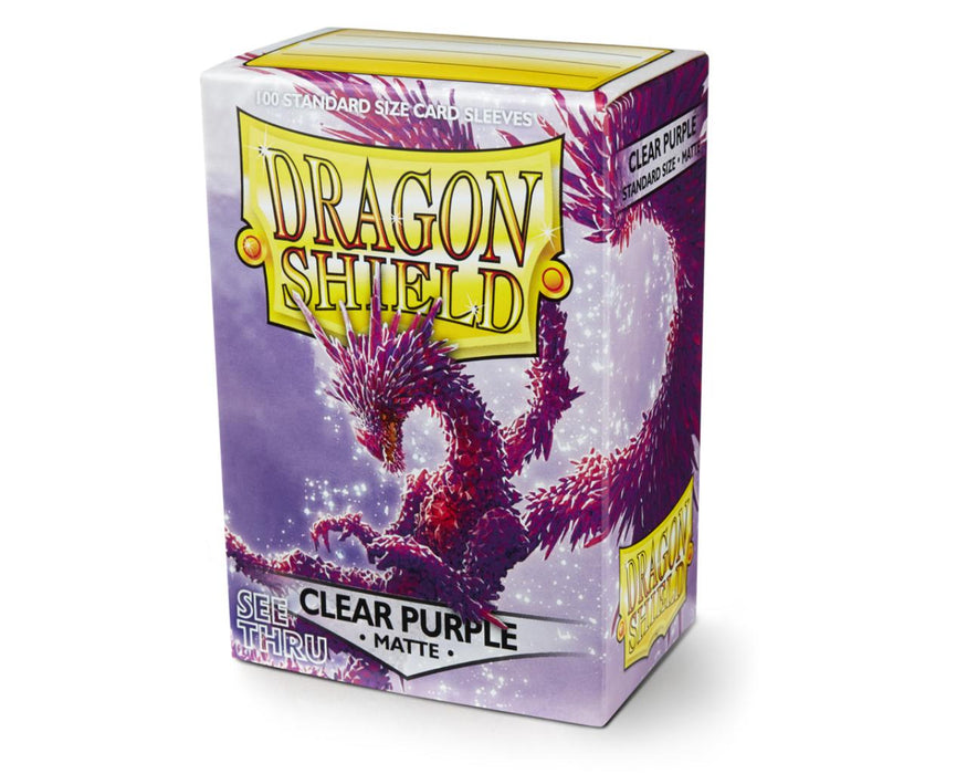 Dragon Shield Matte Clear Purple - 100 Standard Size Sleeves - Arcane Tinmen