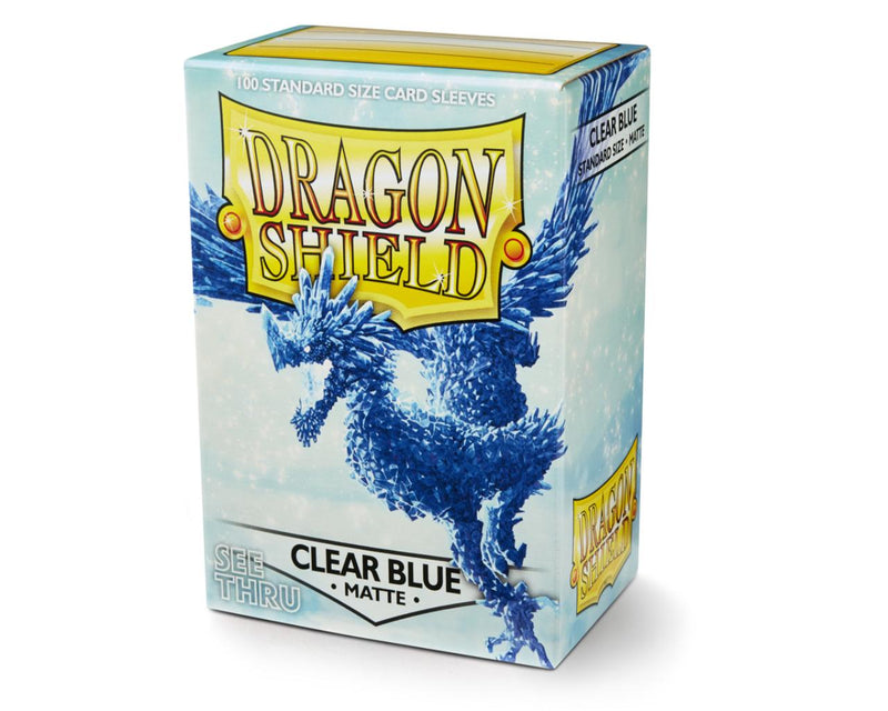 Dragon Shield Matte Clear Blue - 100 Standard Size Sleeves - Arcane Tinmen