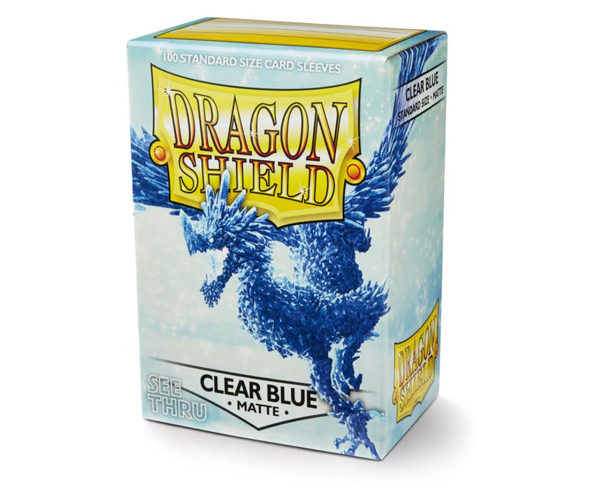Dragon Shield Matte Clear Blue - 100 Standard Size Sleeves - Arcane Tinmen