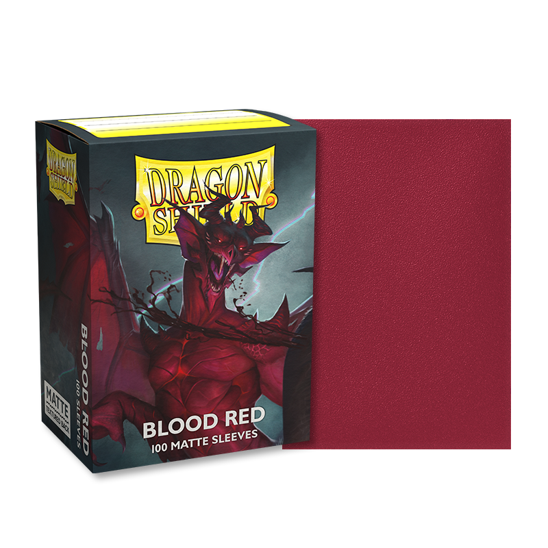 Dragon Shield Blood Red - Matte Sleeves - Standard Size (100) - Arcane Tinmen