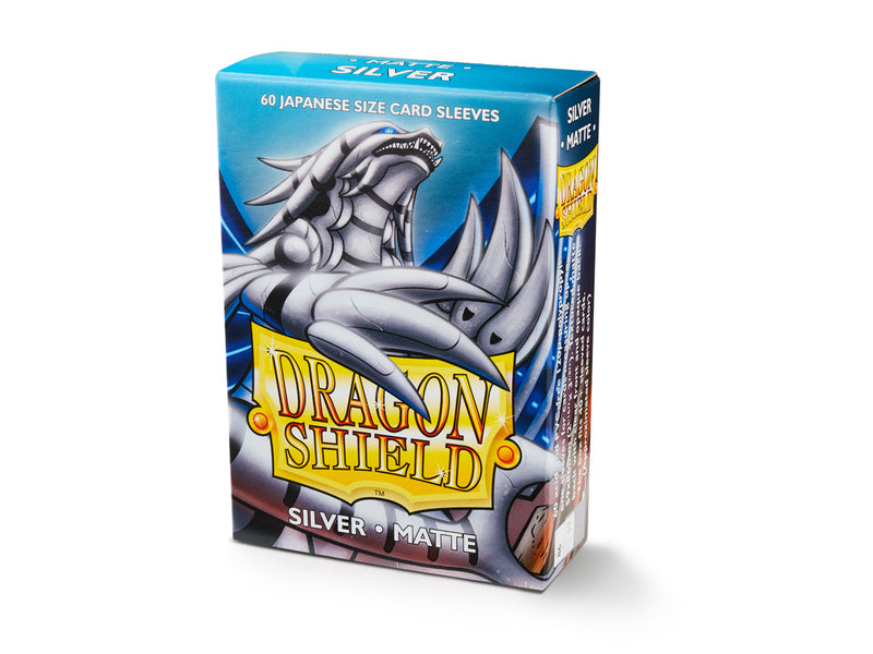 Dragon Shield Matte Silver - 60 Japanese Size Sleeves - Arcane Tinmen