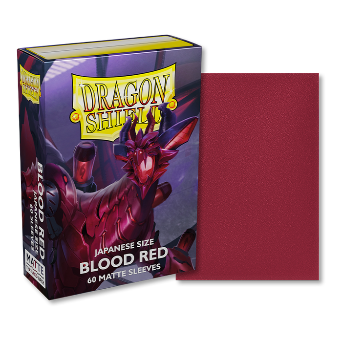 Dragon Shield Blood Red - Matte Sleeves - Japanese Size (60) - Arcane Tinmen