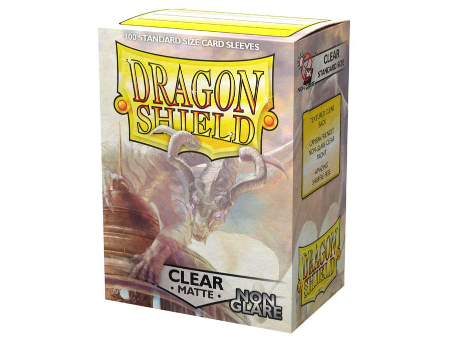 Dragon Shield Matte Non-Glare Clear - 100 Standard Size Sleeves - Arcane Tinmen