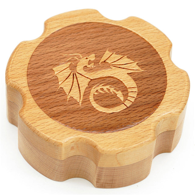 Dragon - Beech Hexagonal Wooden Box - Udixi Dice
