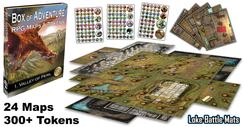 Box of Adventure 1 - Valley of Peril - Loke Battlemats