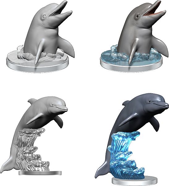 Wizkids Deep Cuts Unpainted Miniatures: Dolphins - Wizkids