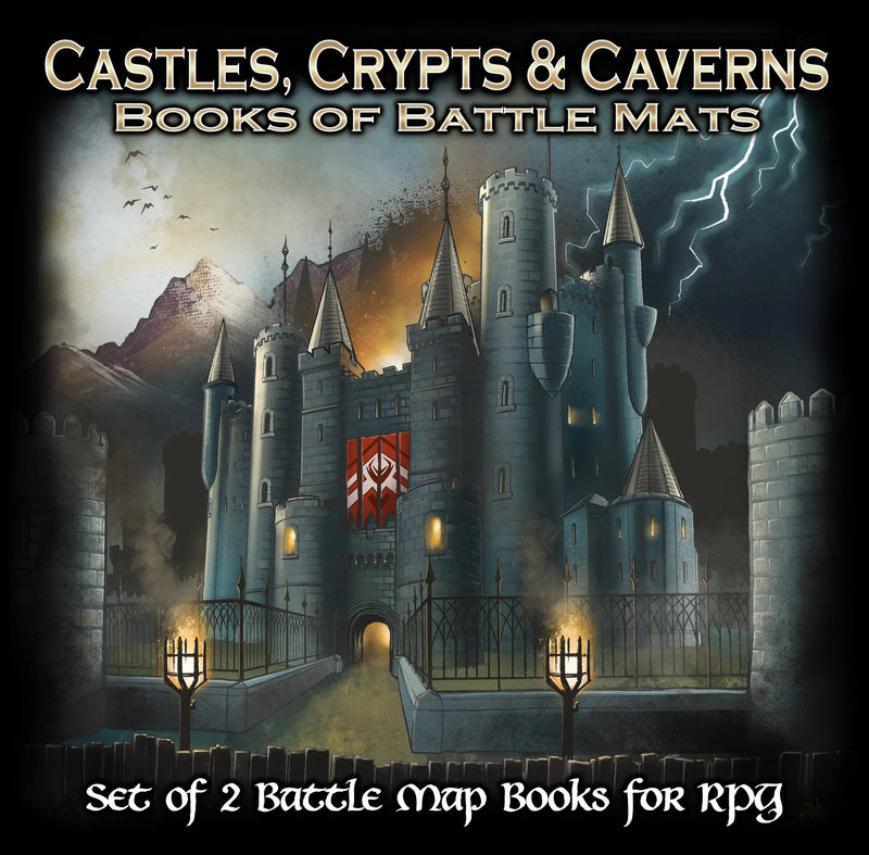 Castles Crypts and Caverns: Set of 2 Battle Map Books - Loke Battlemats