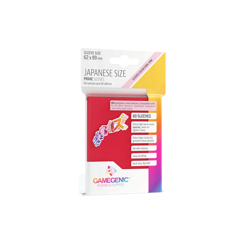 Gamegenic Prime Japanese Sized Sleeves Red (60 ct.) - Gamegenic