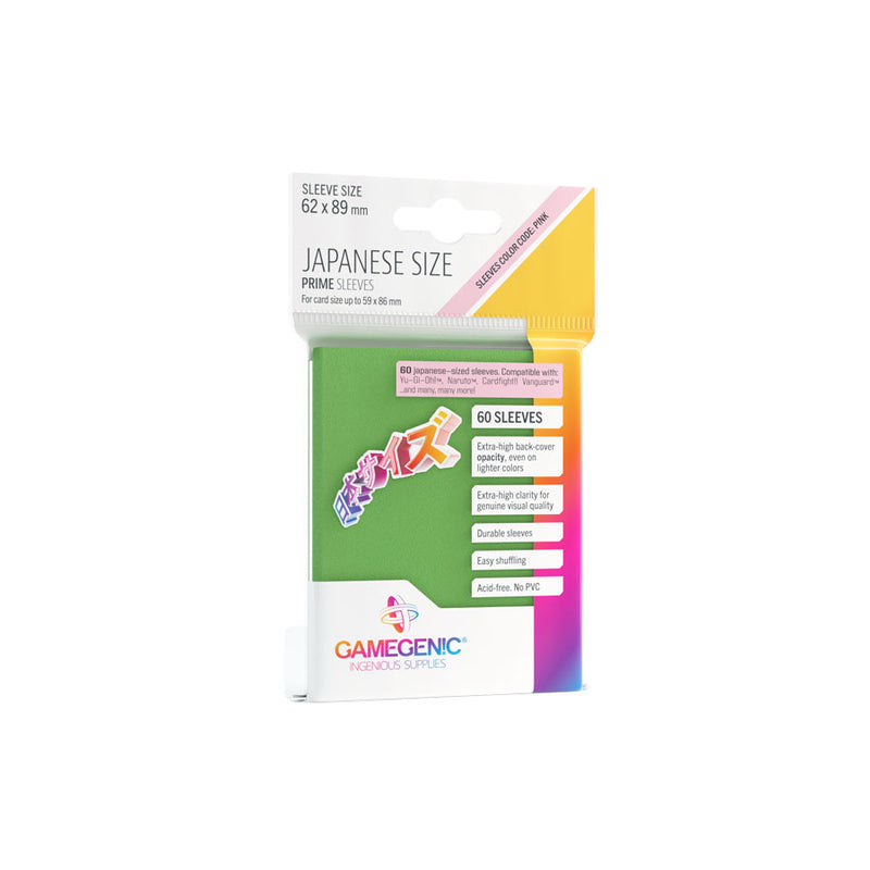 Gamegenic Prime Japanese Sized Sleeves Green (60 ct.) - Gamegenic