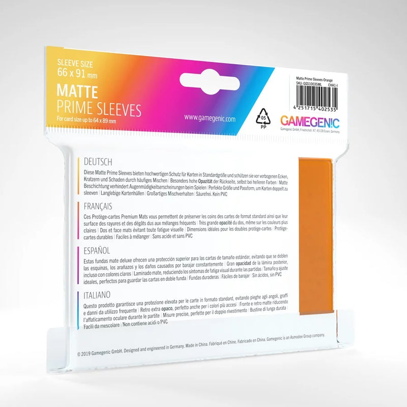 Gamegenic Matte Prime Sleeves Orange (100 ct.) - Gamegenic