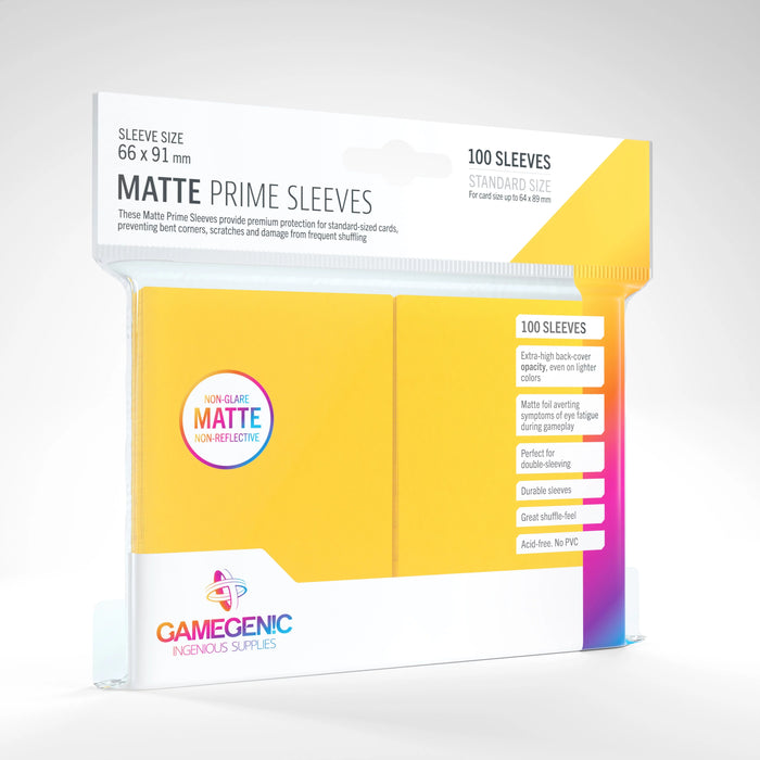 Gamegenic Matte Prime Sleeves Yellow (100 ct.) - Gamegenic