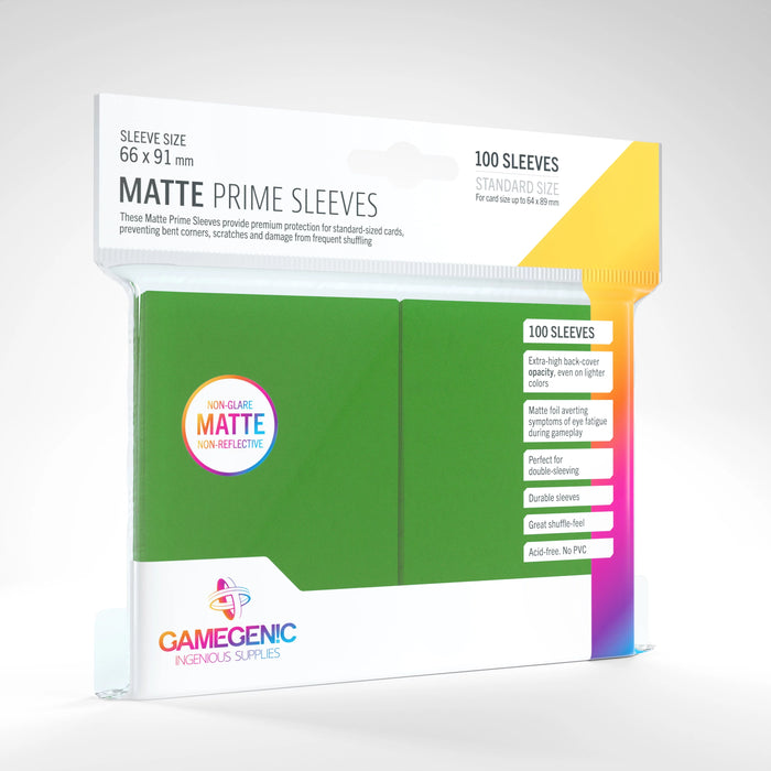 Gamegenic Matte Prime Sleeves Green (100 ct.) - Gamegenic