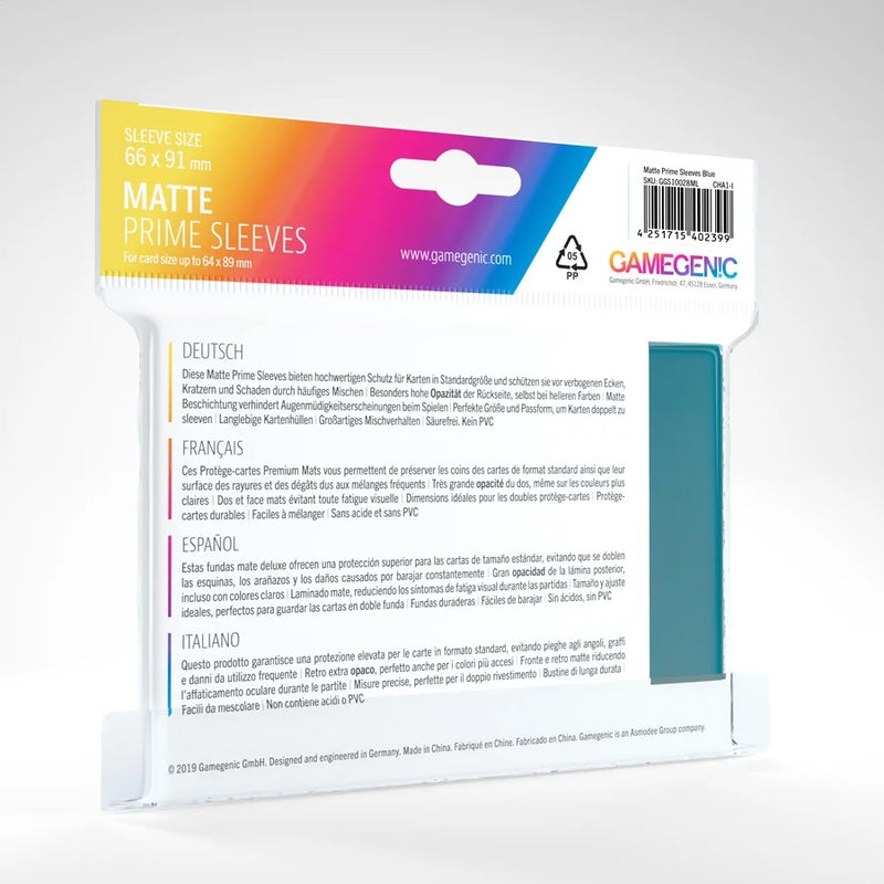 Gamegenic Matte Prime Sleeves Blue (100 ct.) - Gamegenic